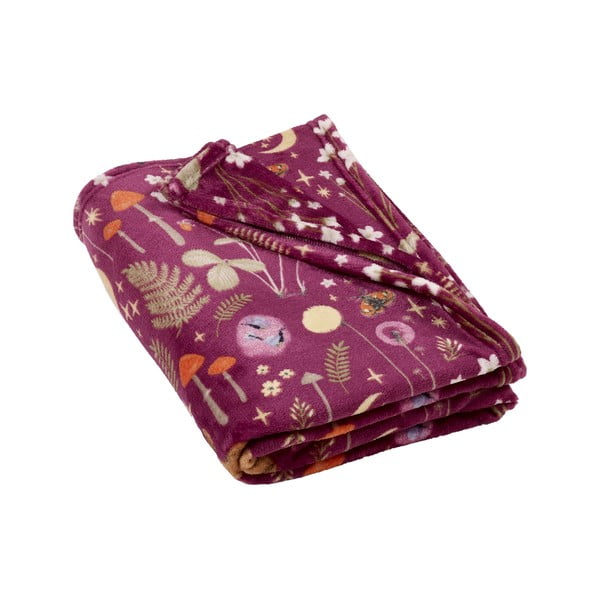 Fialová deka z mikroplyšu 130x170 cm Enchanted Twilight Animals – Catherine Lansfield
