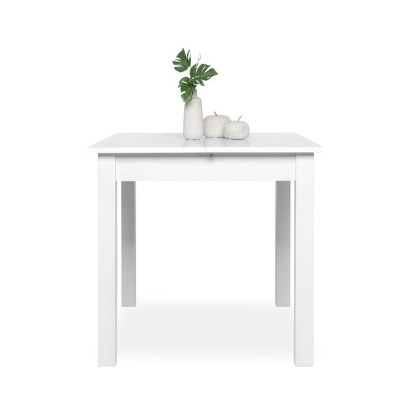 Biely rozkladací jedálenský stôl Intertrade Coburg, 80 × 80 cm