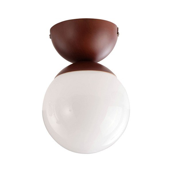 Biele/hnedé stropné svietidlo z opálového skla ø 15 cm Leah – Jotex