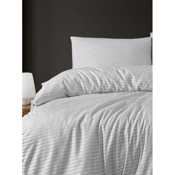 Svetlosivé 4-dielne predĺžené obliečky na dvojlôžko s plachtou 200x220 cm – Mila Home-image-2
