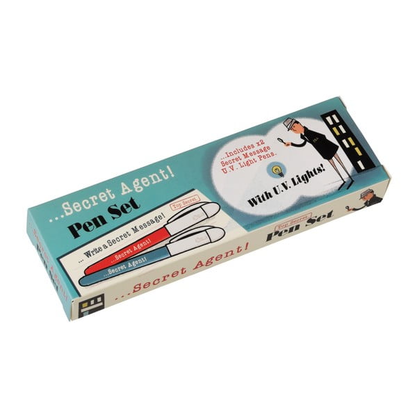 Sada 2 špiónskych pier s neviditeľným atramentom a UV svetlom Rex London Secret Agent-image-3
