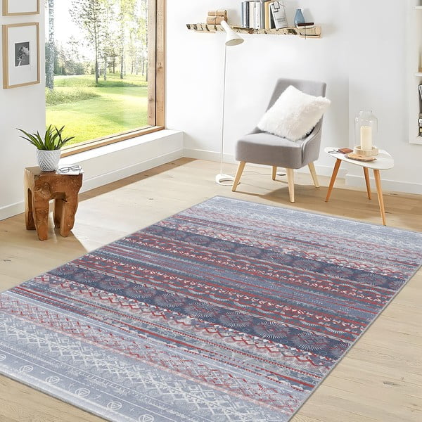 Fialovo-sivý prateľný koberec 80x150 cm Vintage Stripe – Mila Home-image-2