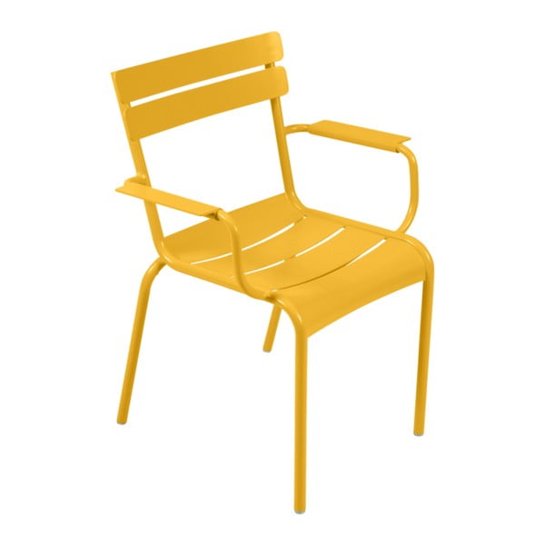 Žltá záhradná stolička s opierkami Fermob Luxembourg
