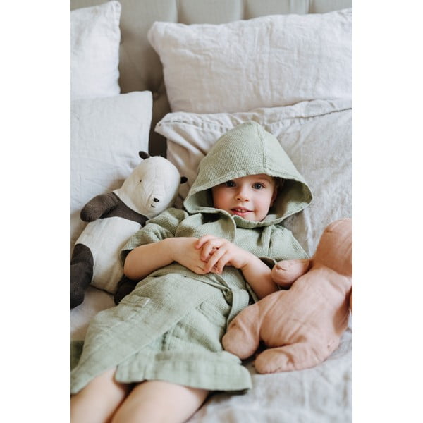 Detský zelený ľanový župan Linen Tales Nature, vel. 122 - 128-image-3