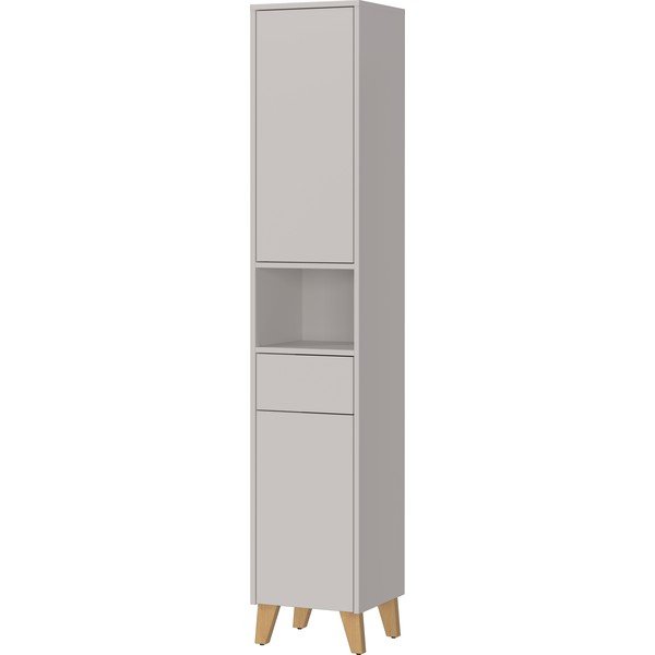 Krémovobiela matná vysoká kúpeľňová skrinka 33x181 cm Arnea – Germania