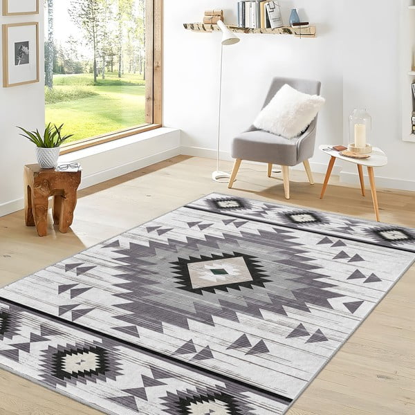 Svetlosivý prateľný koberec 120x180 cm Ethnic Geo – Mila Home-image-2