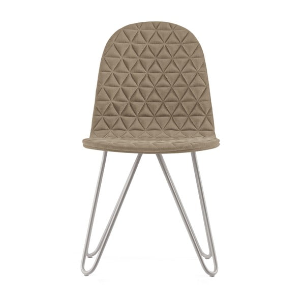 Béžová stolička s kovovými nohami IKER Mannequin X Triangle