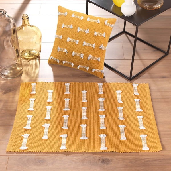 Okrovožltý prateľný koberec 50x80 cm Juline – douceur d'intérieur-image-1