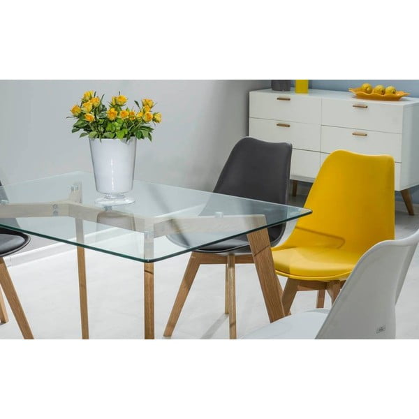 Biela stolička s dubovými nohami Signal Kris-image-2