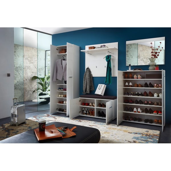 Biela skrinka na topánky Germania Adana, výška 120 cm-image-4