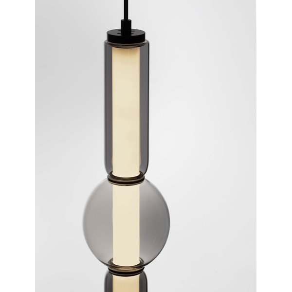 Sivé sklenené LED závesné svietidlo so stmievačom ø 12 cm Ulon – Nova Luce-image-2