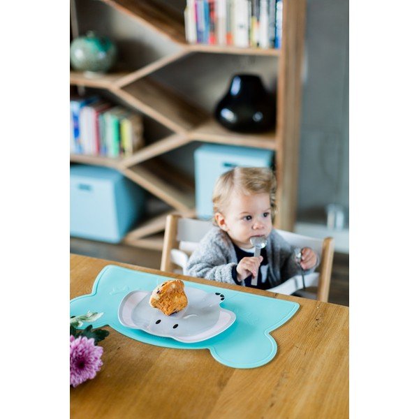 Tyrkysové silikónové prestieranie Kindsgut Bear, 48 x 25 cm-image-3