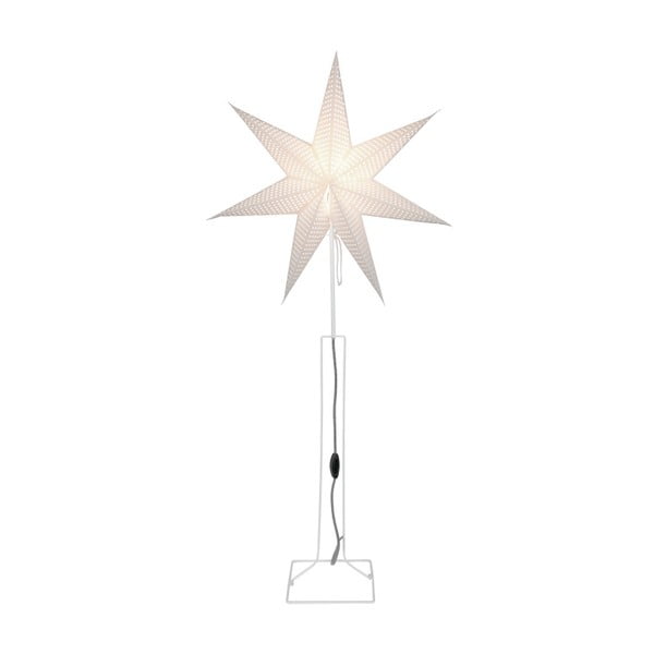 Biela svietiaca hviezda so stojanom Best Season Huss, 60 cm