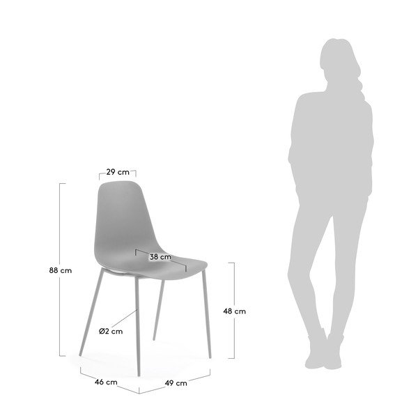Sada 4 sivých jedálenských stoličiek La Forma Wass-image-1