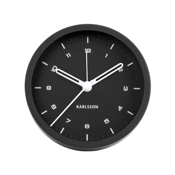 Čierny budík Karlsson Tinge, ø 9 cm-image-1