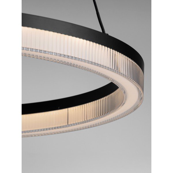 Matne čierne hliníkové LED závesné svietidlo so stmievačom s tienidlom z akrylového skla ø 60 cm Lonela – Nova Luce-image-1