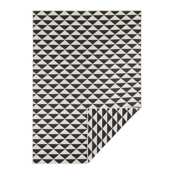 Čierno-krémový obojstranný koberec vhodný aj do exteriéru Bougari Tahiti, 120 × 170 cm
