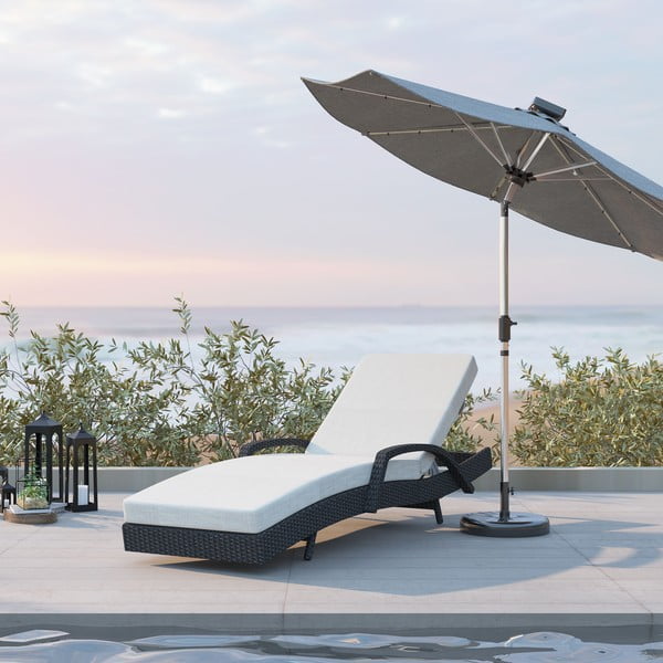 Hnedo-béžové záhradné ležadlo z umelého ratanu Redondo – Unique Furniture-image-1