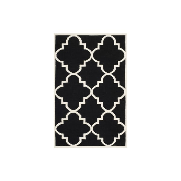 Čierny koberec zo zmesi vlny a bavlny Safavieh Alameda, 152 x 243 cm