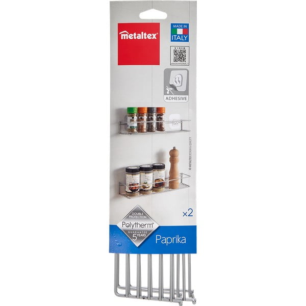Súprava 2 nástenných poličiek na korenie Metaltex-image-1