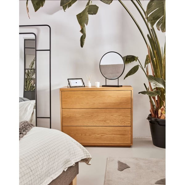 Nízka komoda v dekore duba v prírodnej farbe 90x75 cm Abilen - Kave Home-image-4