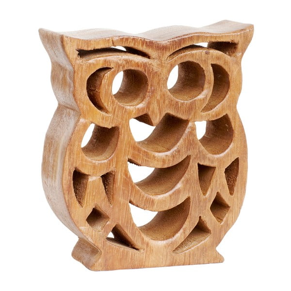Dekoratívna drevená soška Hübsch Owl