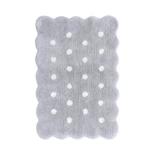 Sivý prateľný ručne tkaný bavlnený detský koberec 70x100 cm Mini Biscuit Pearl Grey – Lorena Canals