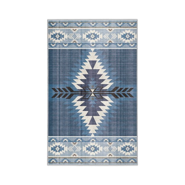 Modrý prateľný koberec 80x150 cm Ethnic Geo – Mila Home