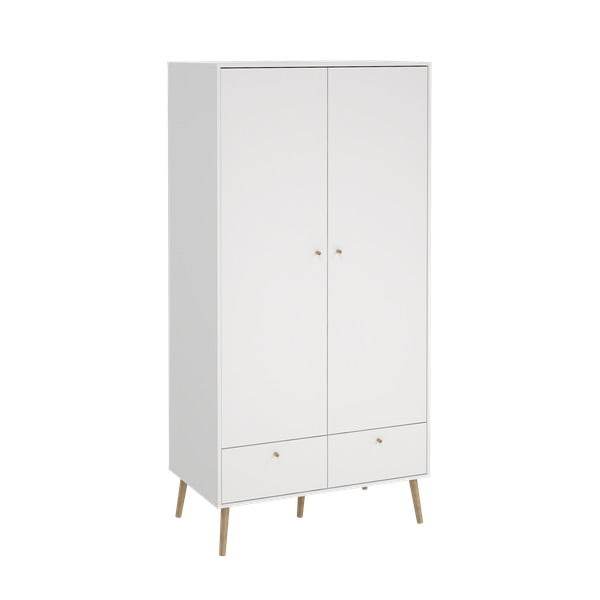 Biela šatníková skriňa 99x200 cm Bodo – Tvilum-image-2