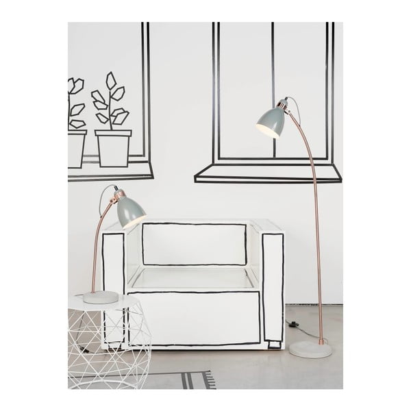 Sivá stolová lampa s kovovým tienidlom (výška 50 cm) Denver – it's about RoMi-image-1