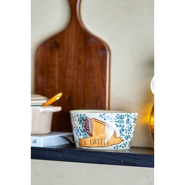 Bielo-modrá miska z kameniny 460 ml Hezha – Bloomingville-image-2