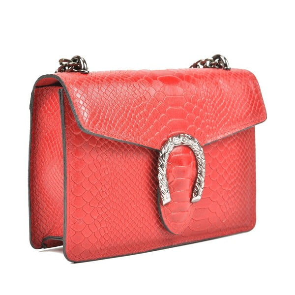 Červená kožená listová kabelka Renata Corsi Fiona-image-2