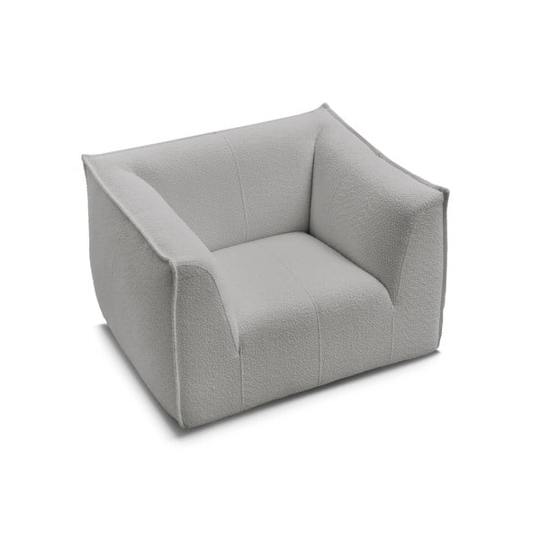 Svetlosivé kreslo z textílie buklé Giorgia – Bobochic Paris-image-4