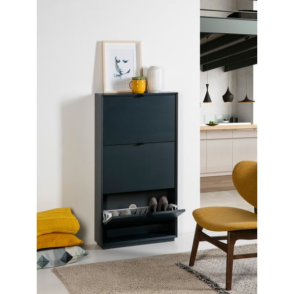 Petrolejovomodrá skrinka na topánky s 3 zásuvkami Marckeric Luka-image-4