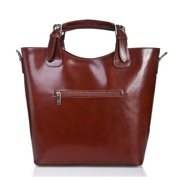 Hnedá kožená kabelka Massimo Castelli Calf-image-2