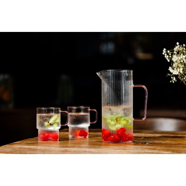 Ružové sklenené hrnčeky v súprave 2 ks na cappuccino 350 ml Livio – Vialli Design-image-2