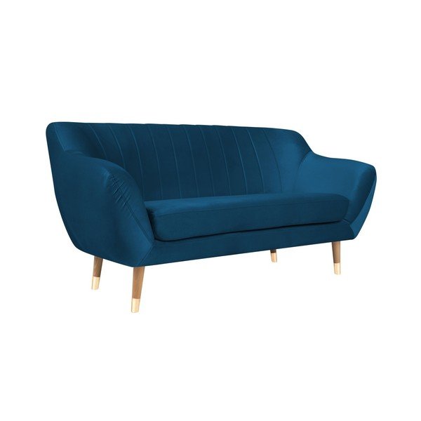 Modrá zamatová pohovka Mazzini Sofas Benito, 158 cm-image-2