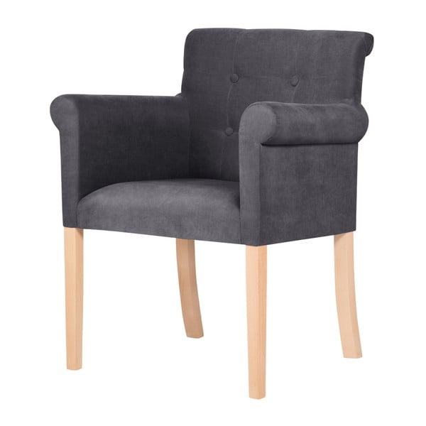 Tmavosivá stolička s hnedými nohami Ted Lapidus Maison Flacon
