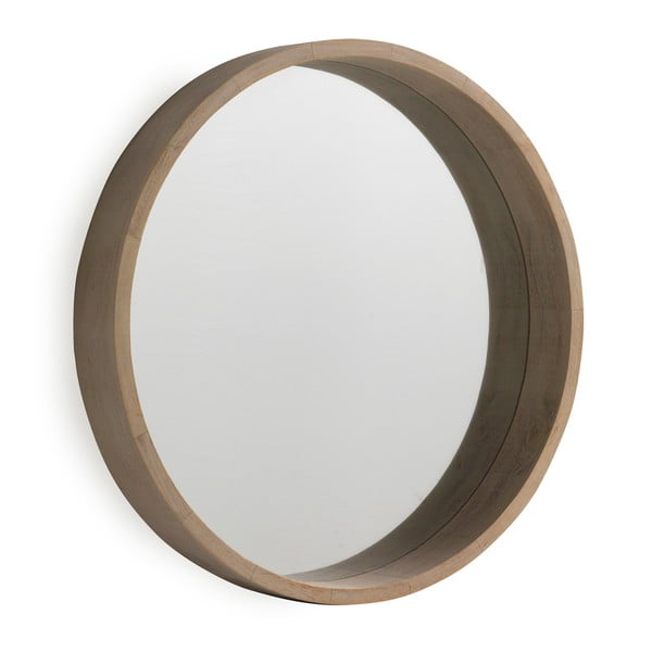 Nástenné zrkadlo z dreva paulovnia Geese Pure, Ø 62 cm