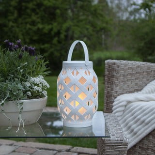 Biely lampáš Star Trading Flame Lantern, výška 23 cm