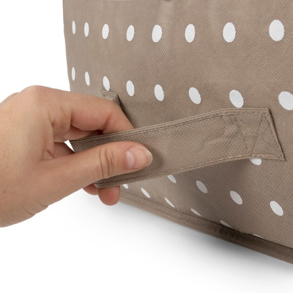 Malý béžový box na uloženie oblečenia Compactor Dots-image-3