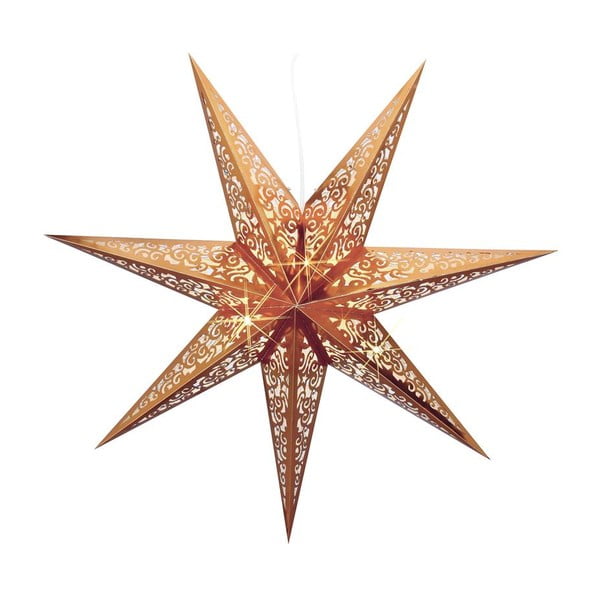 Závesná svietiaca hviezda Vallby, Ø75 cm, medená
