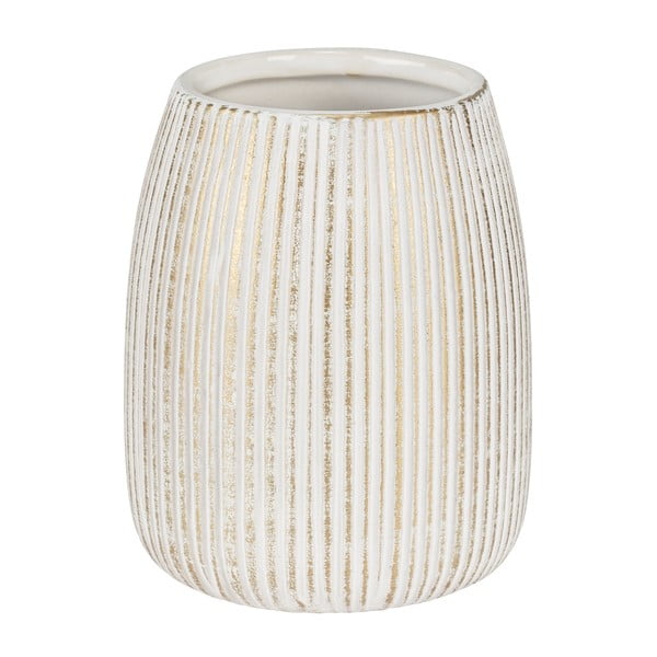 Biely/v zlatej farbe keramický téglik na zubné kefky Pascoli – Wenko