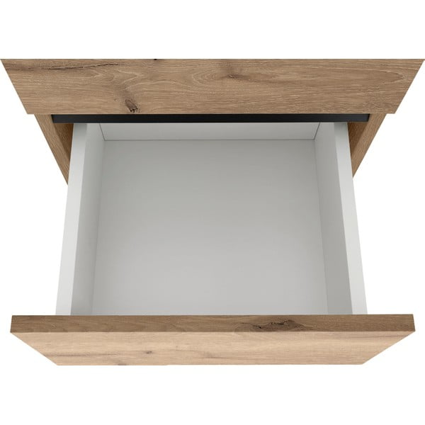 Vysoká úzka kúpeľňová skrinka v dekore duba v prírodnej farbe 38x130 cm Wisla – Støraa-image-1