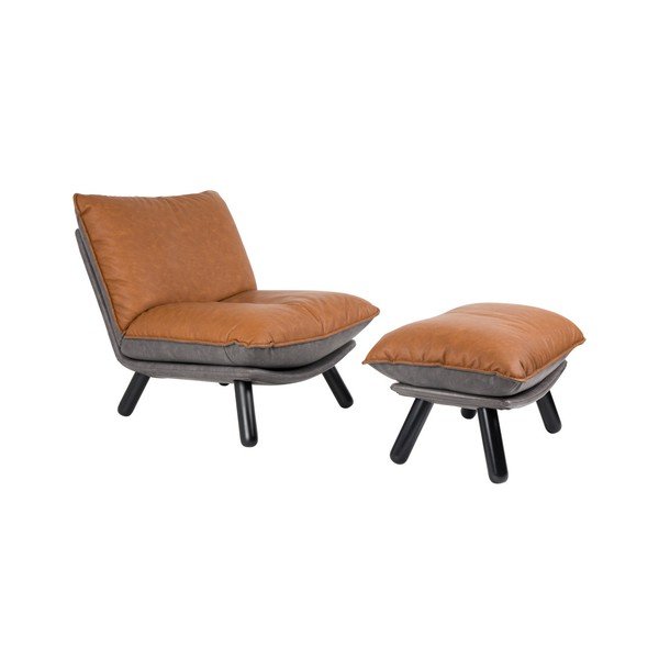 Hnedé kreslo Zuiver Lazy-image-1