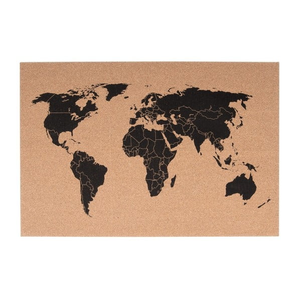 Korková nástenná mapa PT LIVING World, 60 × 40 cm