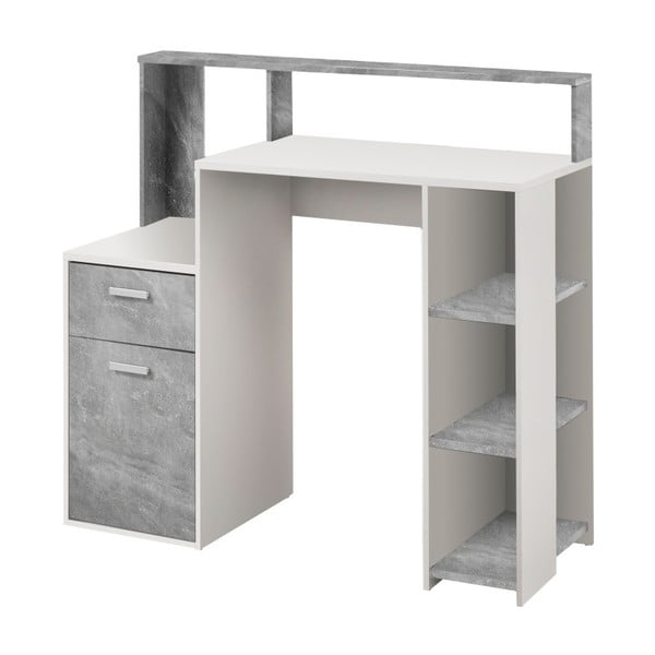 Sivo-biely pracovní stôl 13Casa Brio