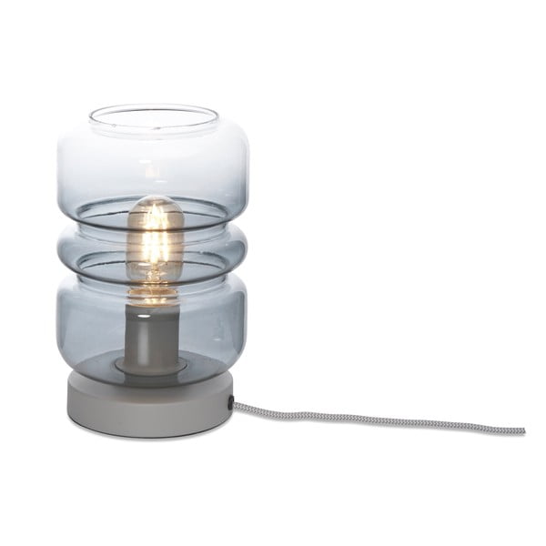 Sivá stolová lampa so skleneným tienidlom (výška  23 cm) Verona – it's about RoMi