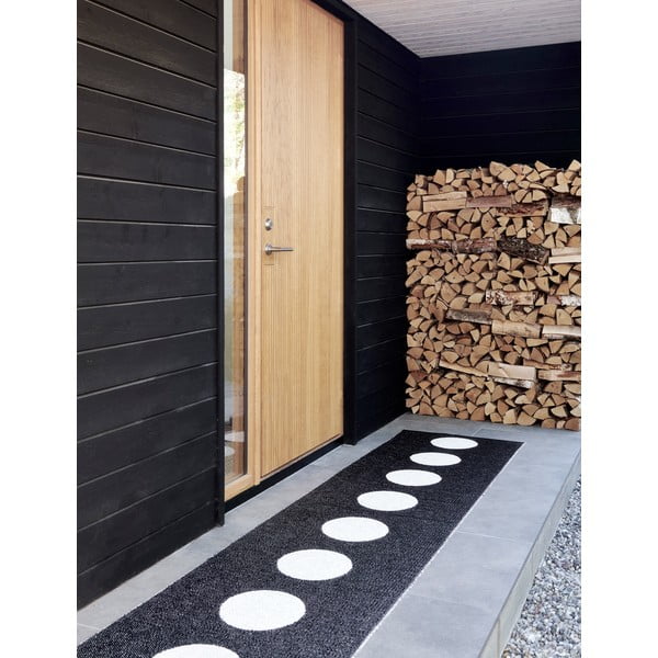 Čierno-biely vnútorný a vonkajší behúň 70x300 cm Vera Black – Pappelina-image-3