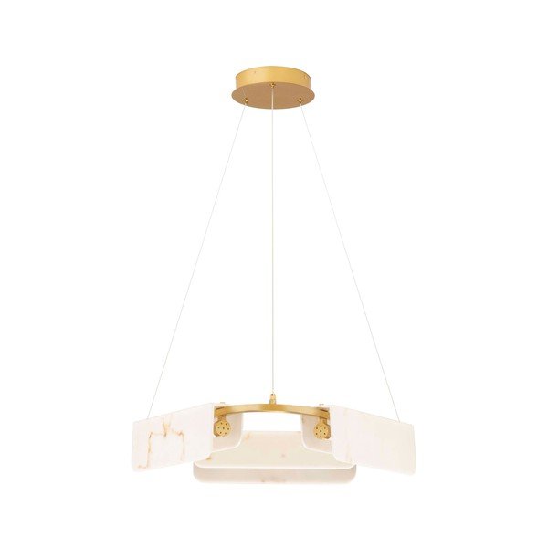 Krémovobiele/v mosadznej farbe LED závesné svietidlo v dekore mramoru so stmievačom ø 63 cm Aider – Nova Luce